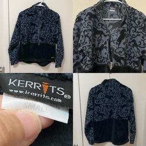 •KERRITS• Plush Half Zip Equestrian Print Sweatshirt
